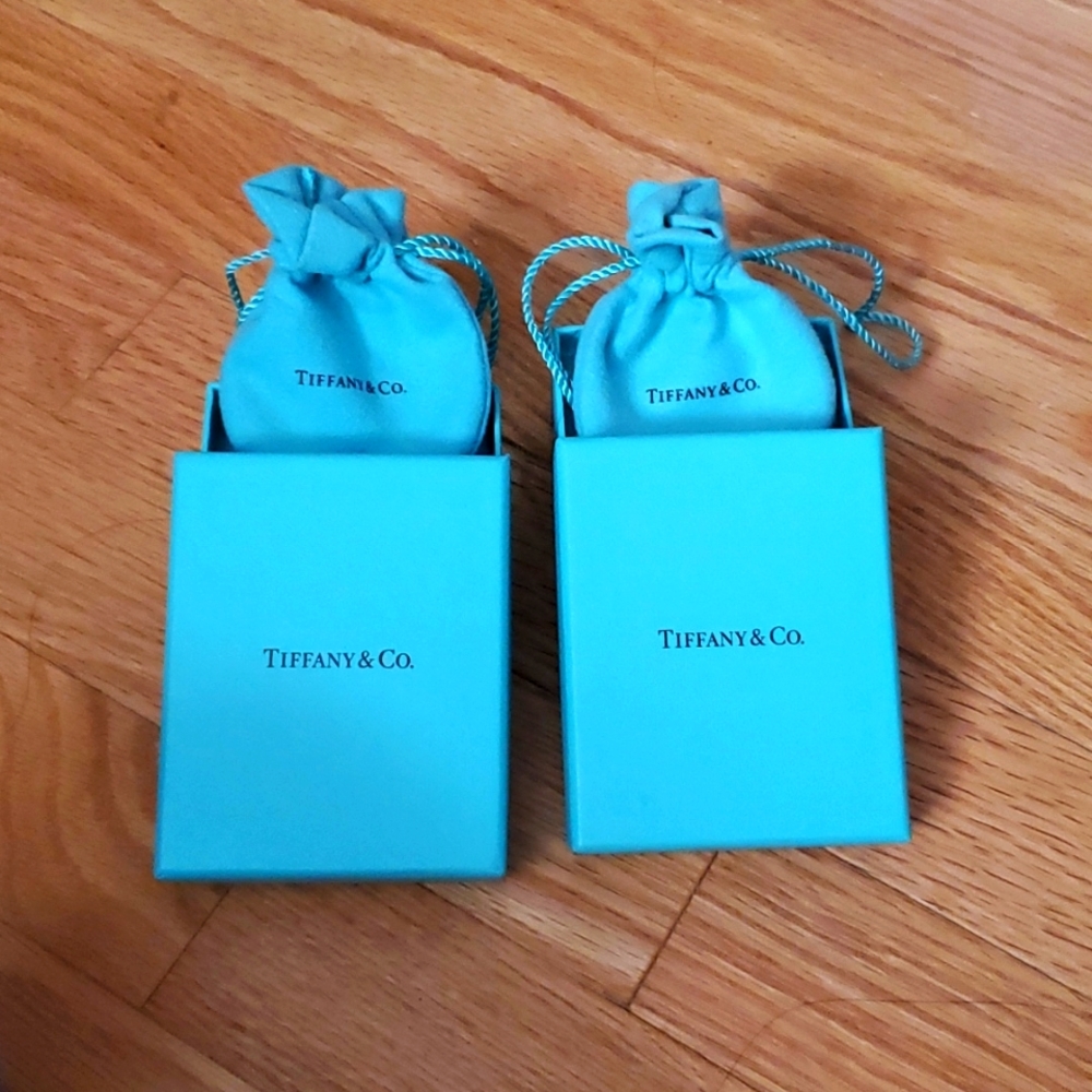 Two Tiffany & Co boxes with dust bag